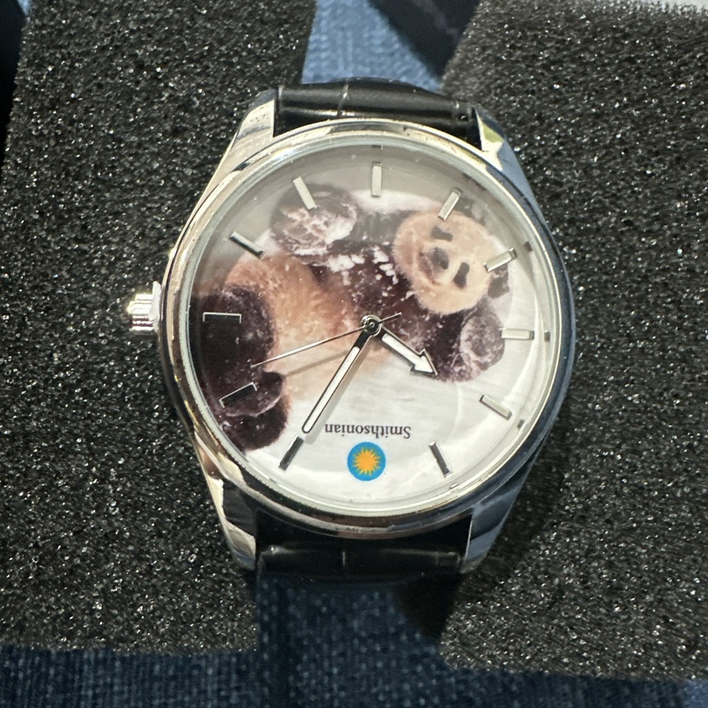 Game Time Smithsonian Panda Snow  Men's Watch Black New Purchased for $129